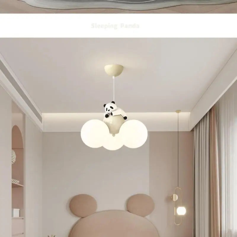 suspension moderne lune créative pour chambre enfant panda