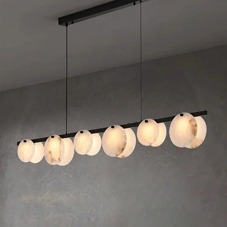 suspension moderne en marbre et cuivre pour décoration intérieure