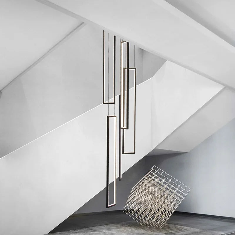 lustre moderne simple led nordique luxe duplex loft rotatif