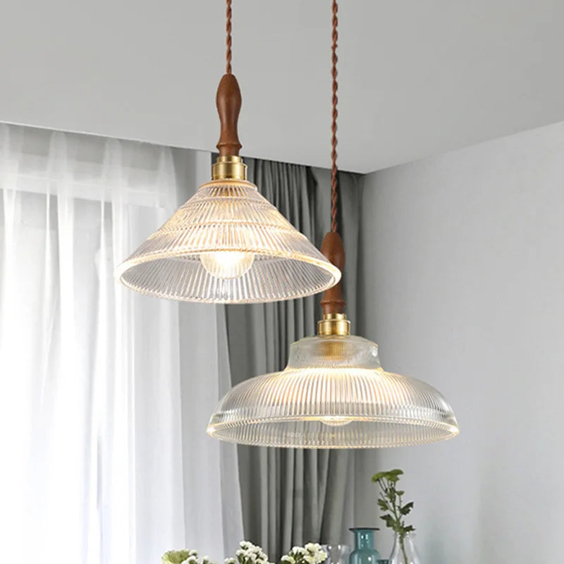 lustre rétro en cuivre avec verre pour décoration intérieure