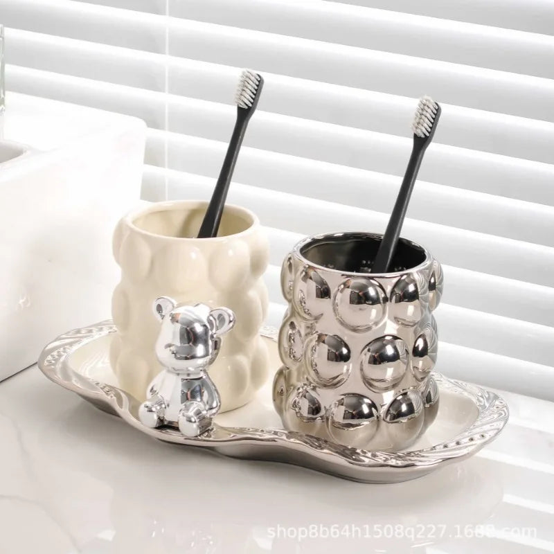 ensemble de tasses en céramique pour amoureux luxe accessoires salle de bain