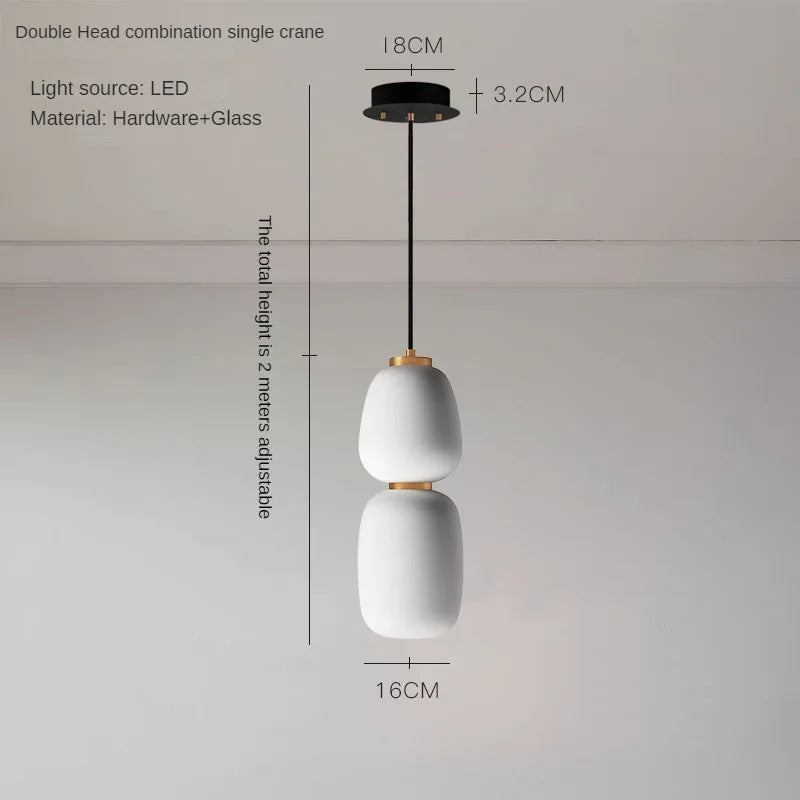 lustre led en verre design minimaliste japonais créatif et artistique