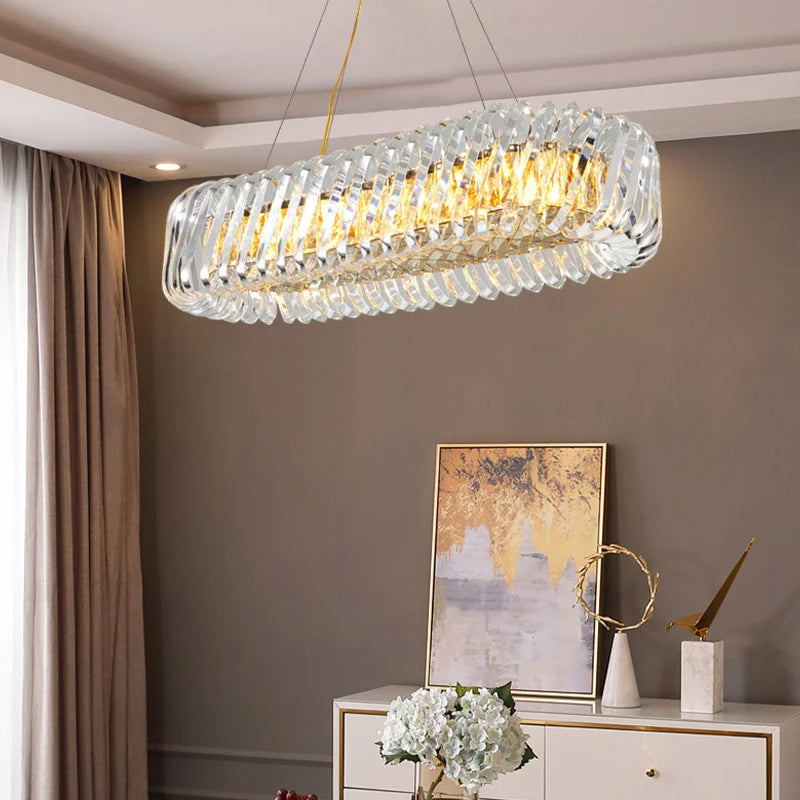 lustre en cristal lumineux pour décoration intérieure élégante et moderne