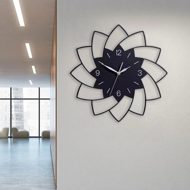 horloge murale silencieuse en forme de fleur décoration intérieure