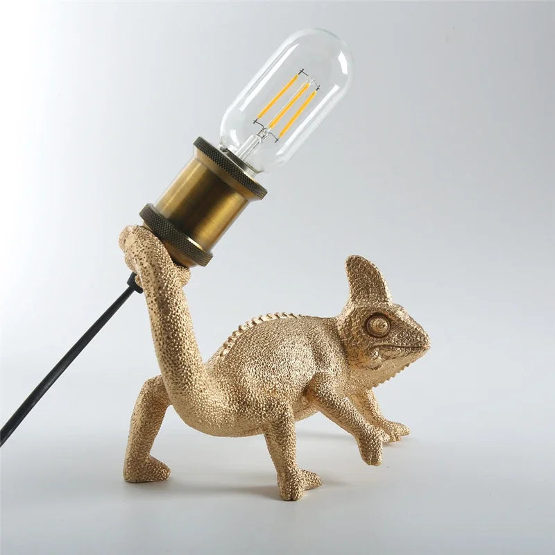 lampe de bureau moderne lézard résine éclairage décoratif pour enfants