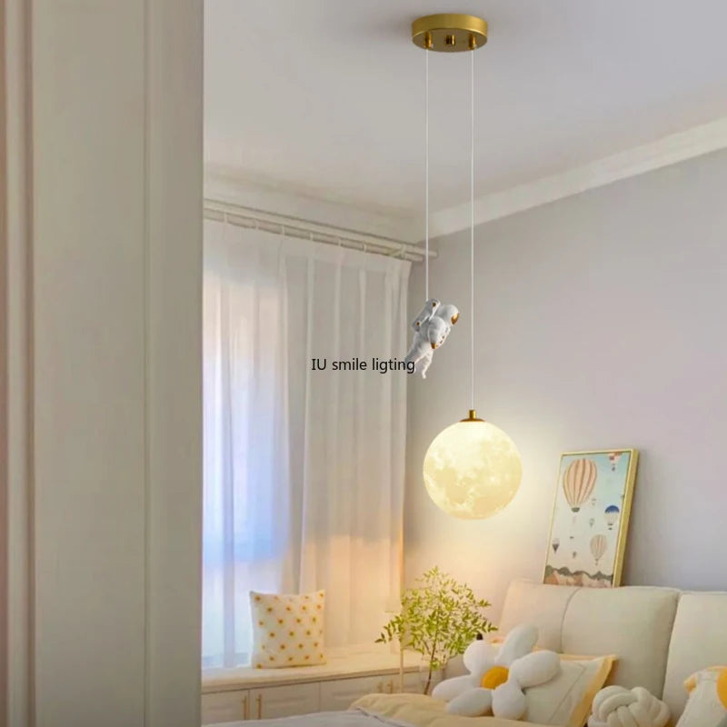 suspension créative astronaute pour chambre d'enfants décorative à led