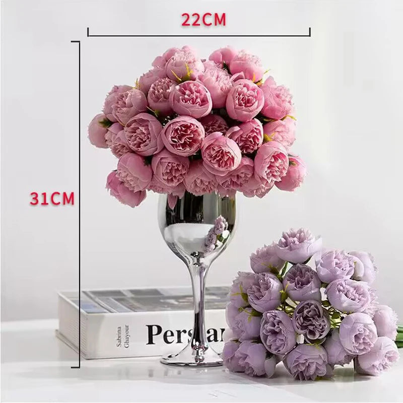 27 têtes de pivoines artificielles pour décorations de mariage et DIY