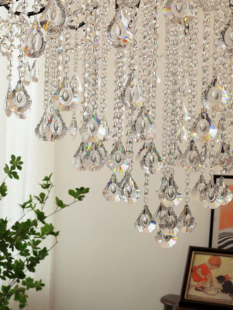 lustre vintage à LED en cristal pour un éclairage élégant