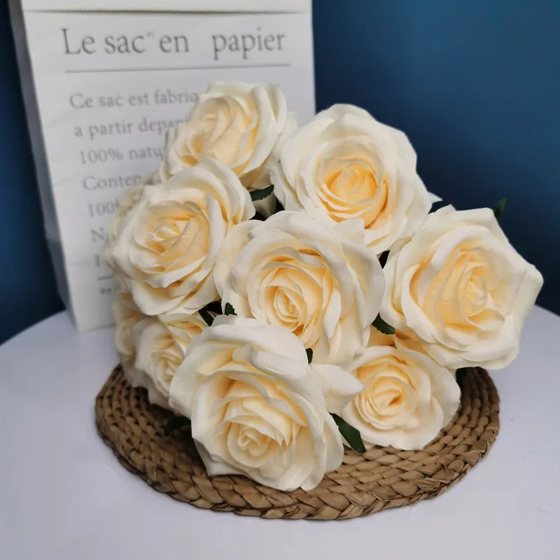 bouquet de roses artificielles pour mariage et décoration intérieure