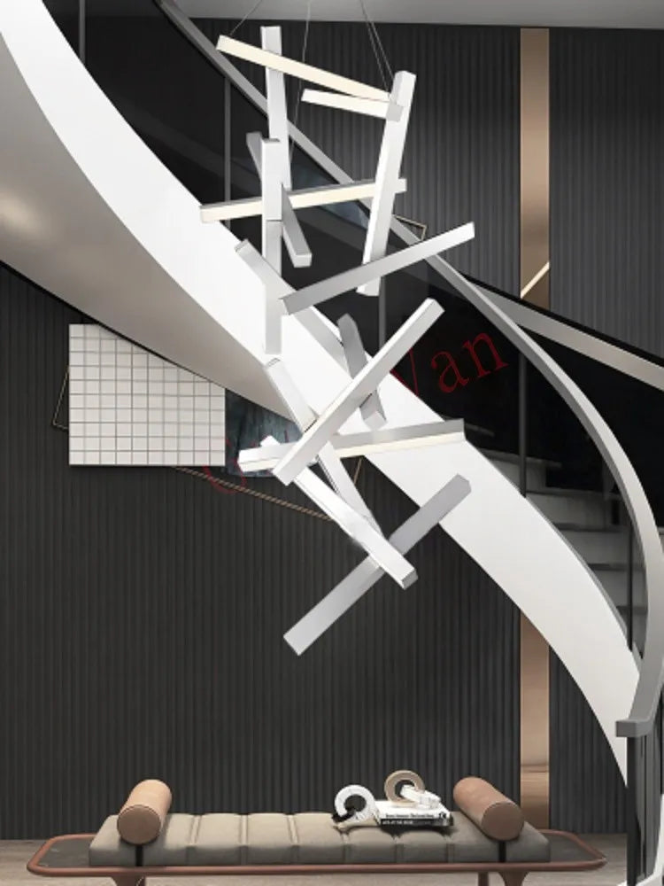 suspension moderne minimaliste métal rectangle créatif luxe
