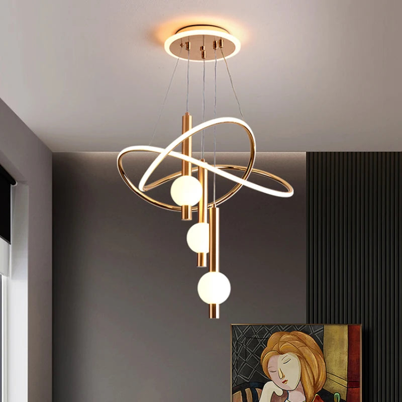 lustre moderne léger avec éclairage led pour intérieur