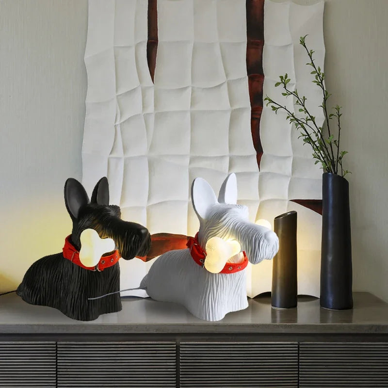 lampe de bureau en résine chien dessin animé décoration intérieure enfant