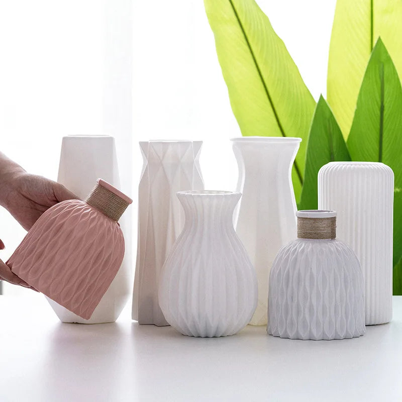 vase moderne en plastique pour décoration florale nordique