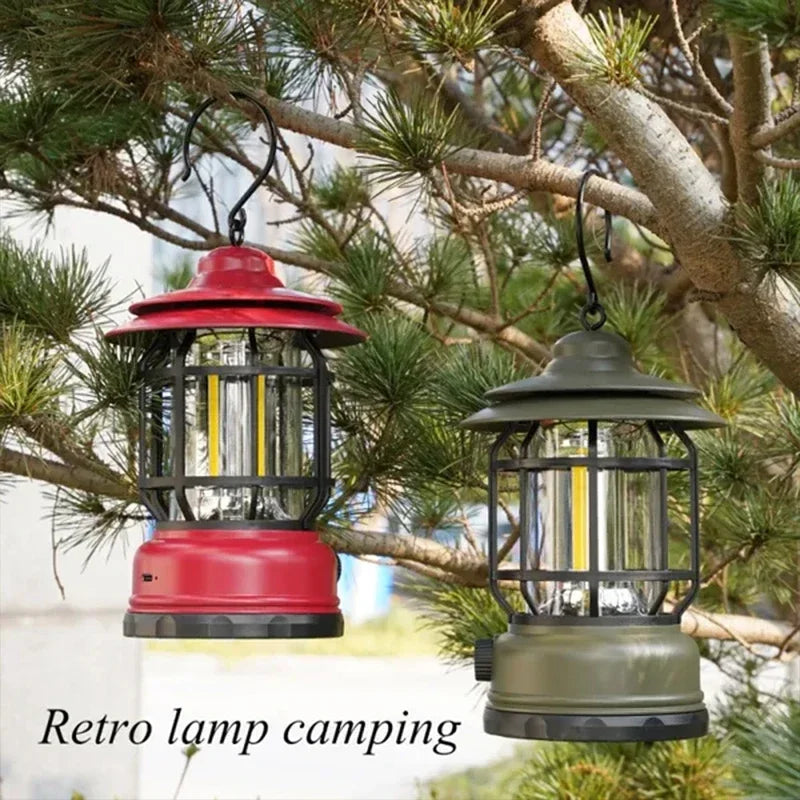 lampe de camping rétro rechargeable et étanche pour extérieur