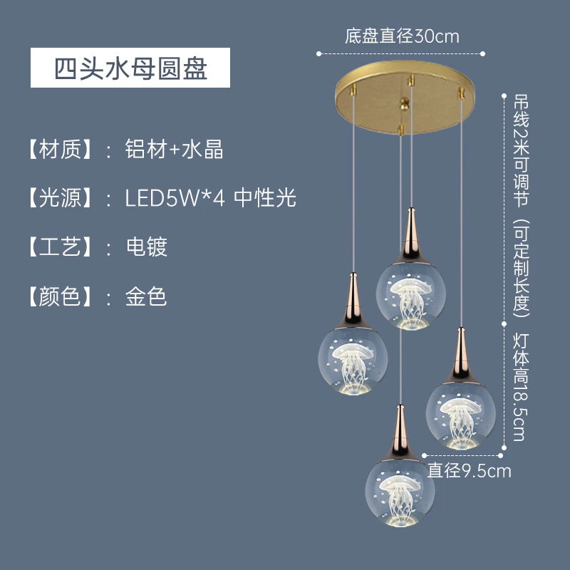 lustre moderne en cristal pour décoration intérieure animaux