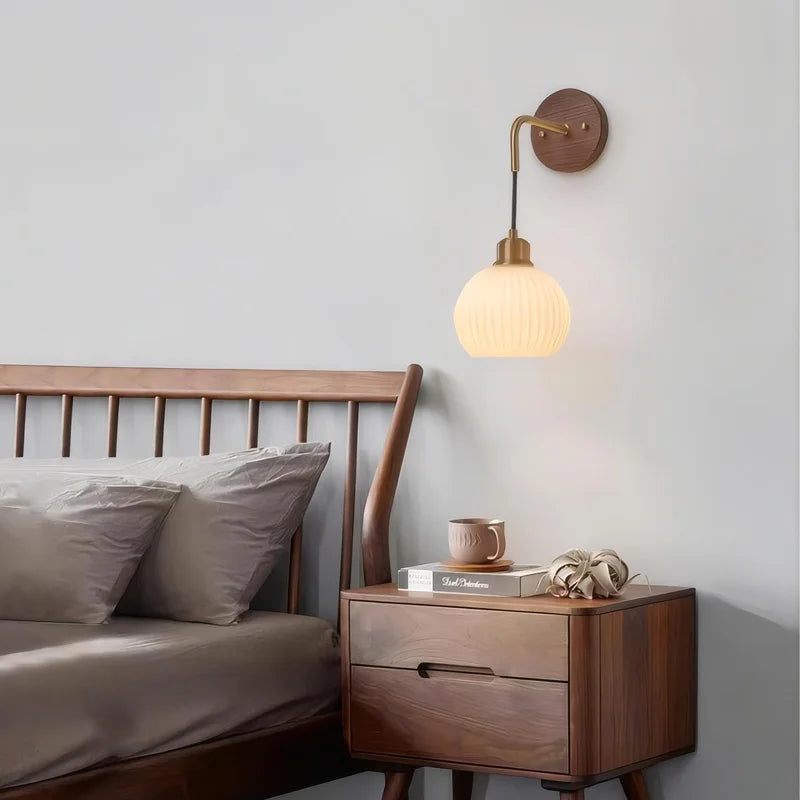 Walnut Wood Wall light, Wabi-sabi Modern style, Wall Sconces for Bedroom, Living, Corridor, Aisle balcony, Entrance Hall