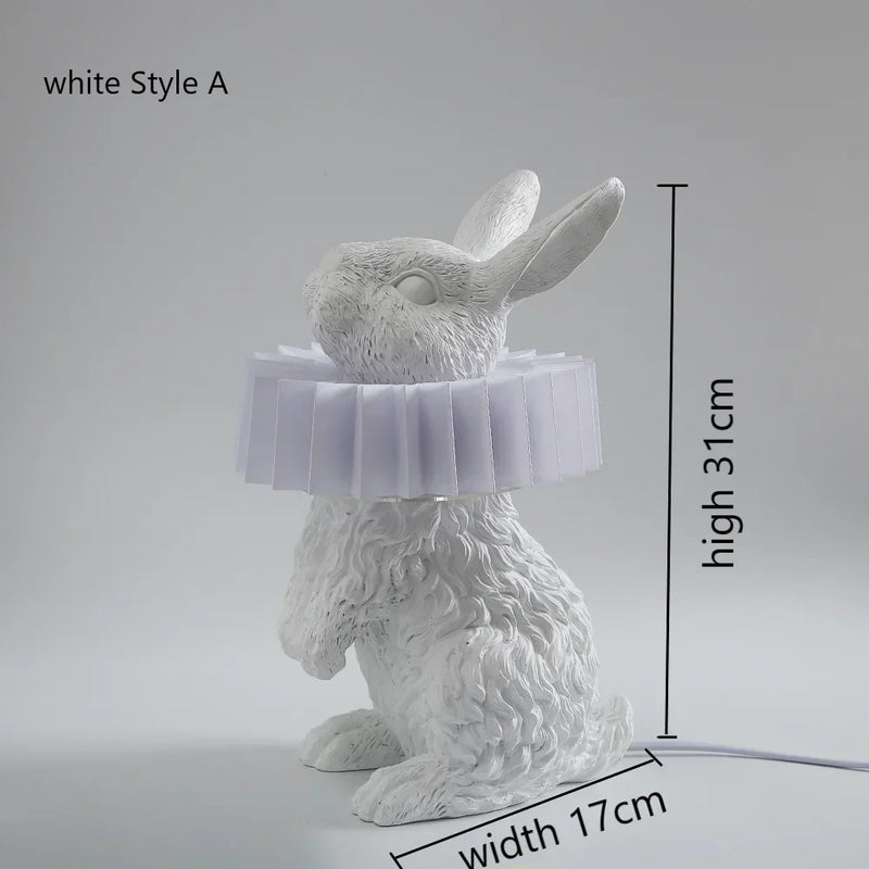 lampe de chevet lapin en résine style nordique décorative et moderne