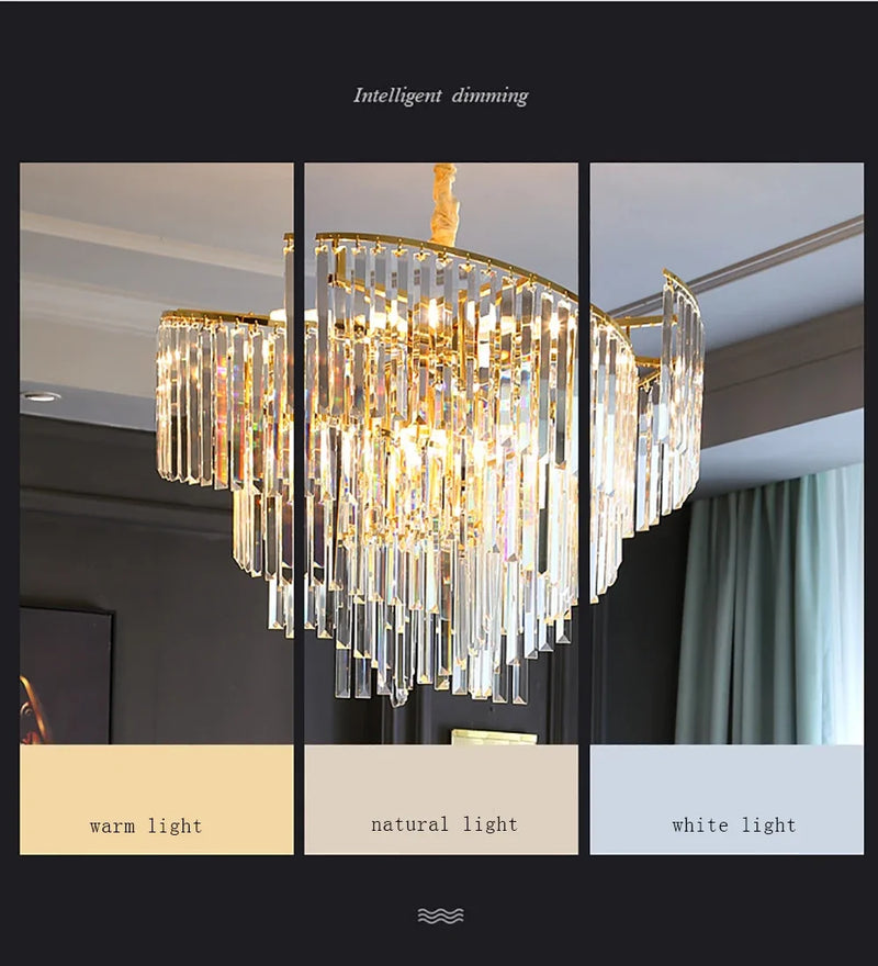 lustre en cristal design dimmable pour une ambiance élégante