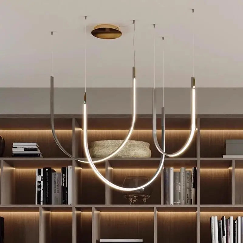 lustre design moderne en forme de u pour espaces industriels et créatifs