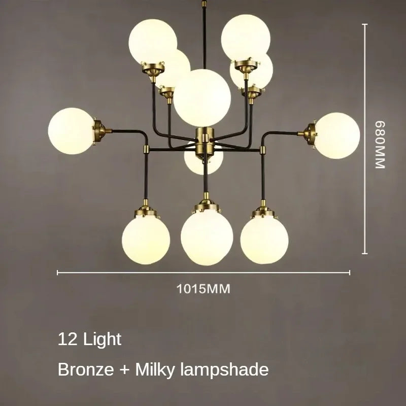 lustre artistique en verre pour décoration intérieure moderne