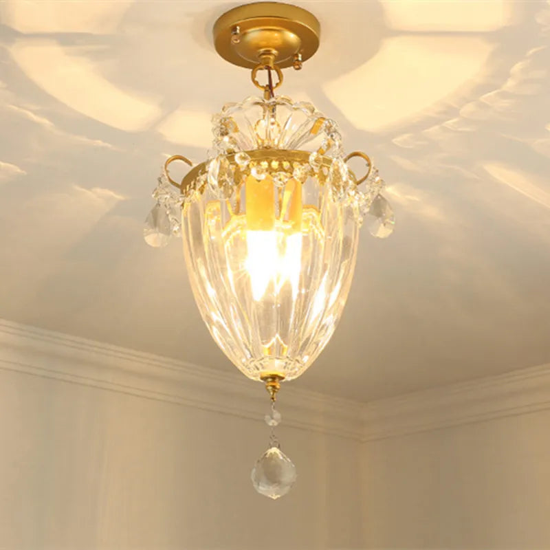 lustre moderne en cristal doré pour intérieur lumineux