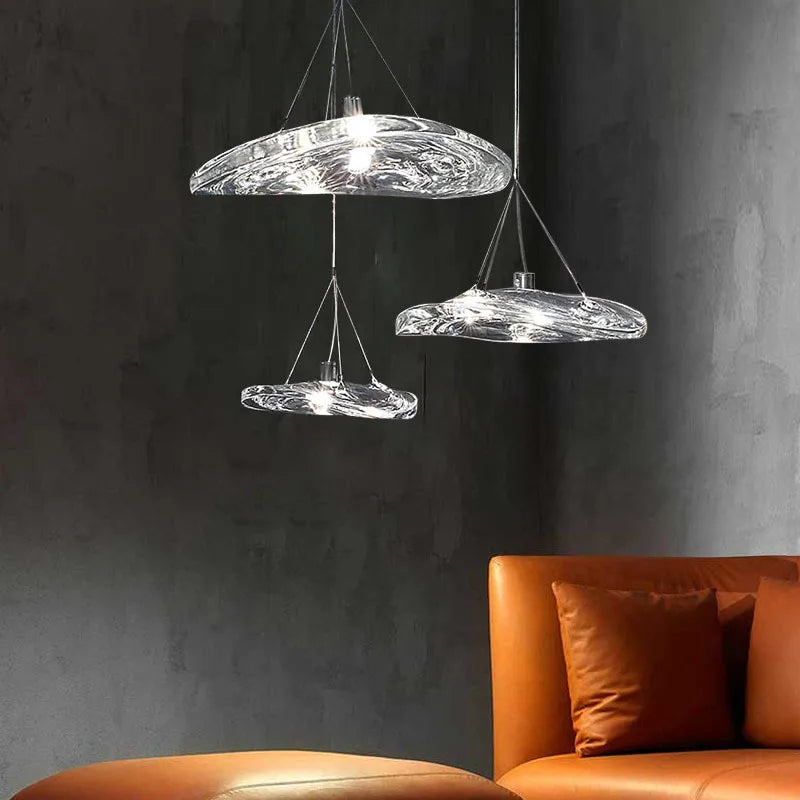 suspension en verre design italien pour intérieur moderne