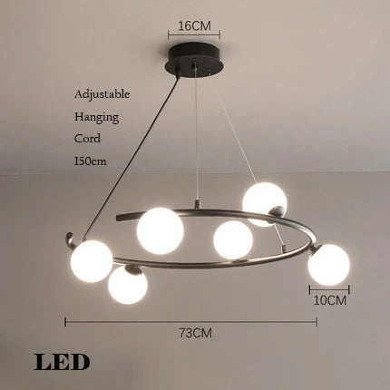 lustre créatif en fer et verre tendance pour décoration intérieure