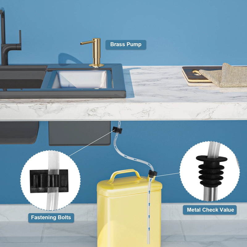 kit de tube d'extension pour distributeur de savon en laiton