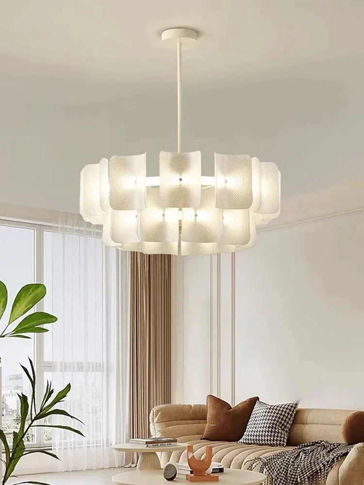 2024 LED Chandeliers Fingerprint Chandelier, Silent Style Eye Protection Living Room Bedroom Luxury Chandelier Home Decoration