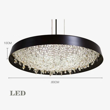 lustre en cristal moderne noir et blanc pour décoration intérieure