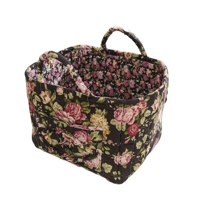 panier de rangement en tissu lavable style pastoral empilable multiusage