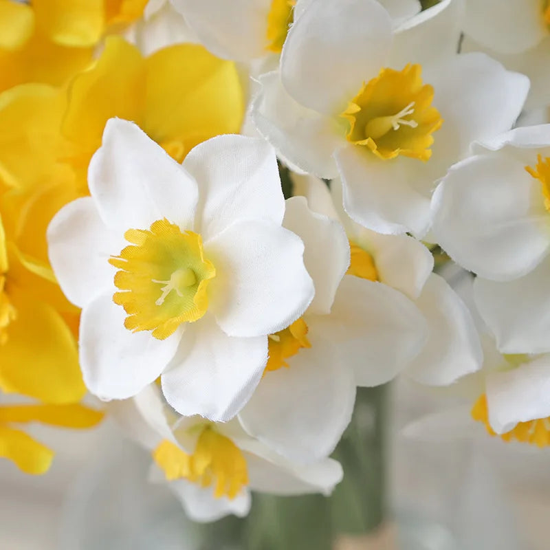 lot de 6 bouquets de fleurs narcisses artificielles pour toutes décorations