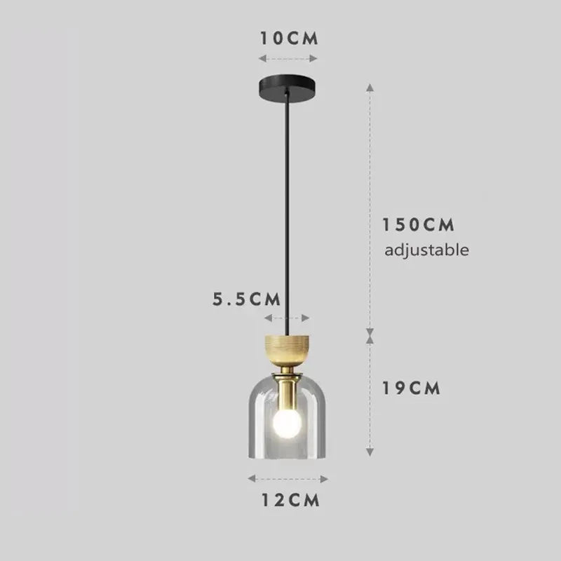 Suspension LED en verre au design nordique minimaliste