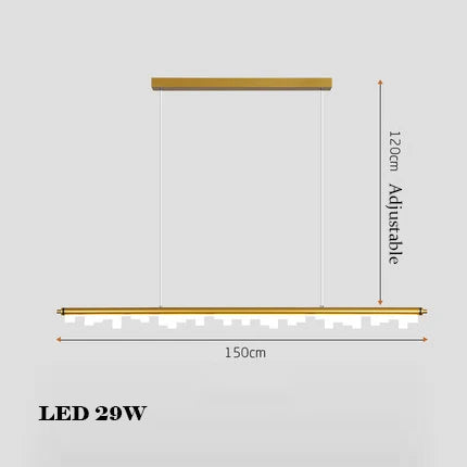 lustre minimaliste moderne en or noir pour éclairage suspendu