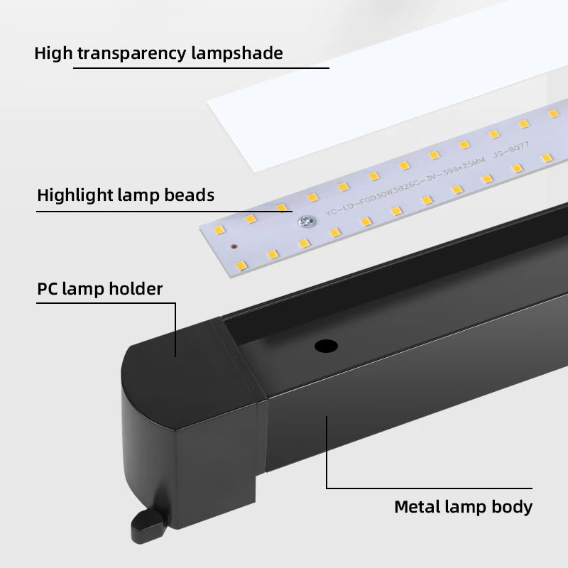 système d'éclairage sur rail magnétique à led pour décoration intérieure