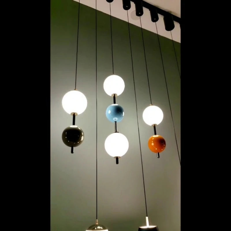 suspension en verre lumineux pour décoration intérieure moderne