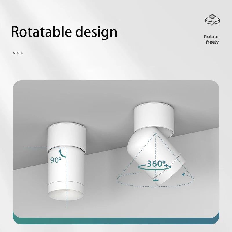 led projecteurs montés en surface réglable rotatif cob spot lampe focos