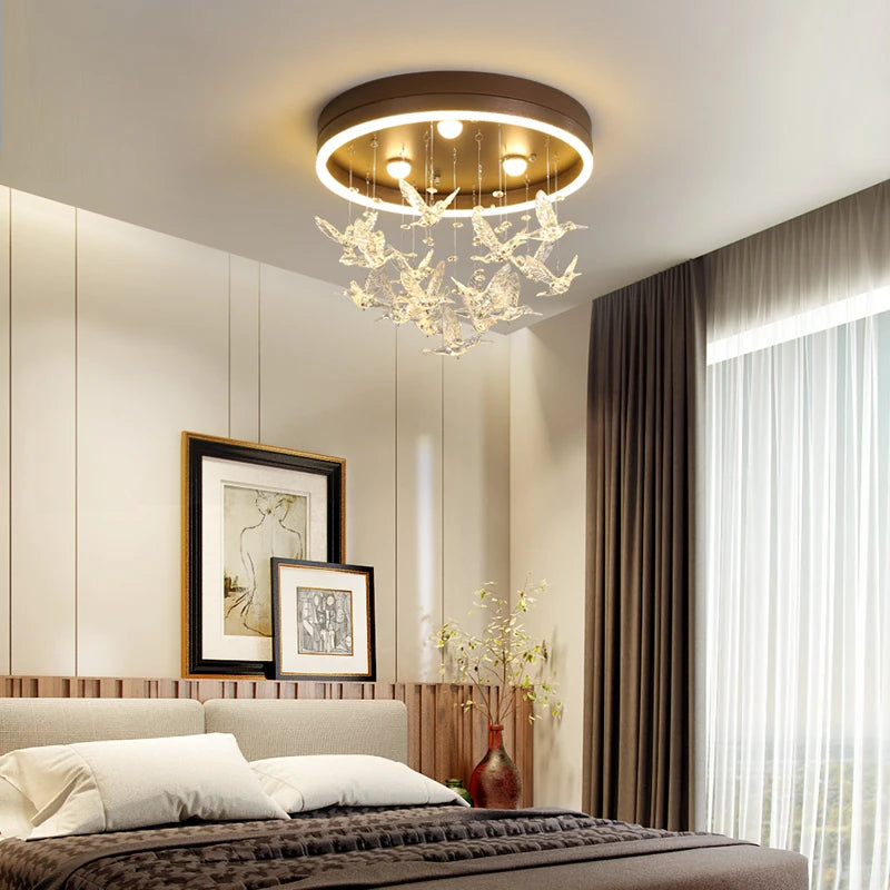 lustre led en cristal créatif chaud et romantique moderne