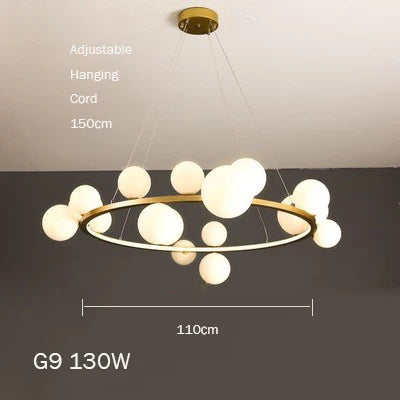 lustre en verre design moderne avec bulles pour intérieur élégant