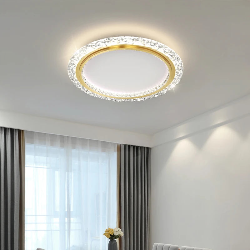 lustre moderne simple en cristal led de luxe