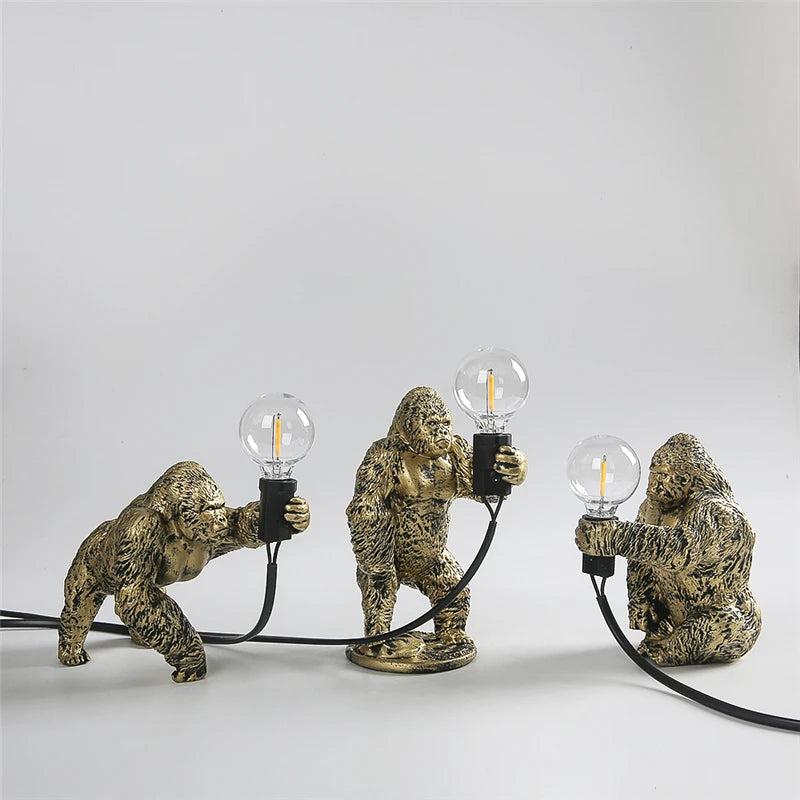 lampe à poser nordique king kong en résine personnalisable animaux