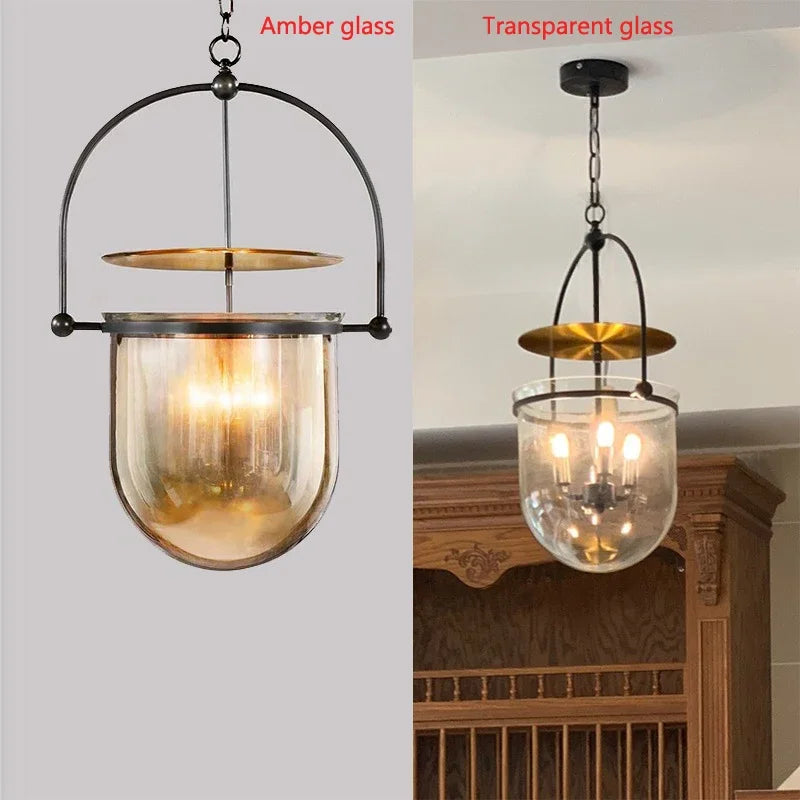 Scandinavian Glass Pendant Light Vintage Ceiling Hanging Lamp For Dining Room Bar Bedroom