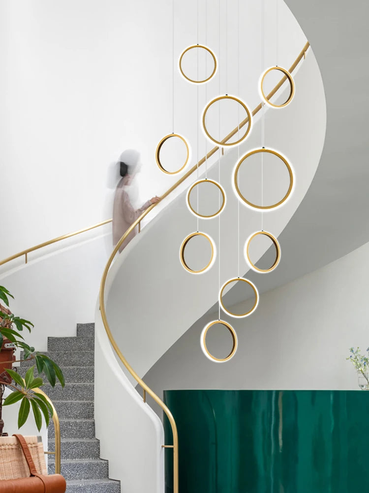 lustre led moderne minimaliste nordique en forme d'anneau