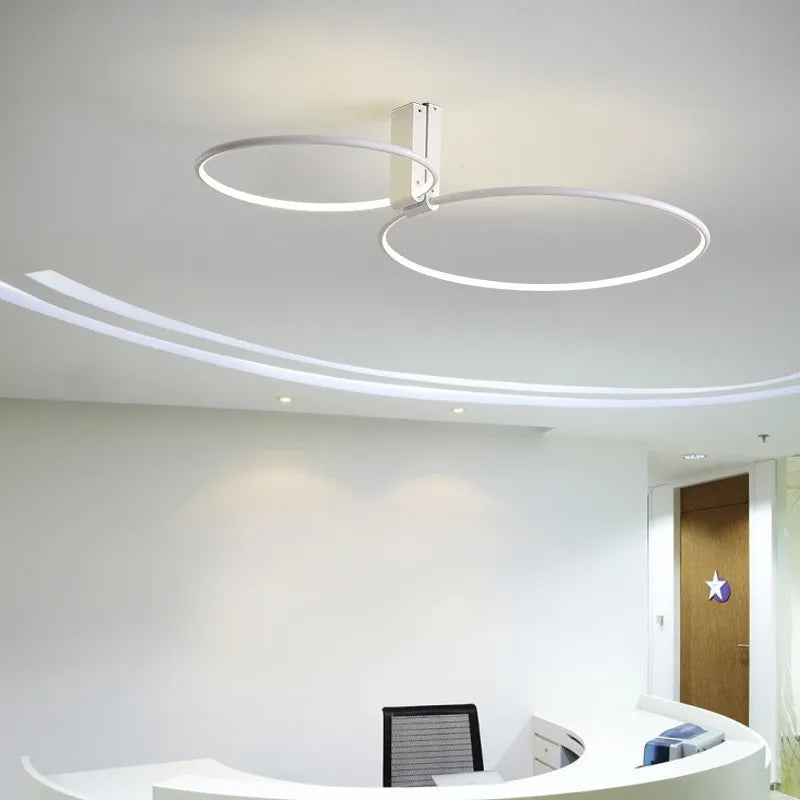 plafonnier circulaire moderne à led avec rotation créative à 360 degrés