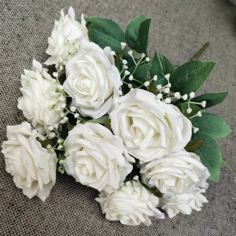 bouquet de roses en soie pour décoration de mariage et fêtes