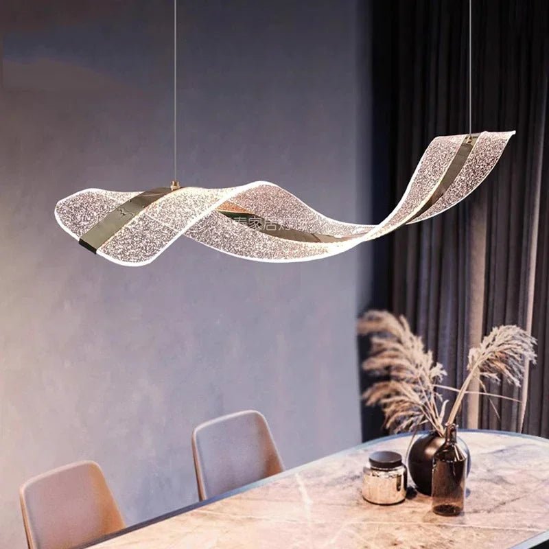 lustre spiralé design moderne pour hôtels bars et restaurants