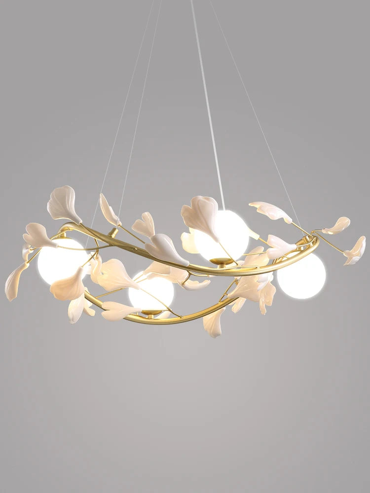 lustre ginkgo suspendu lumineux design moderne pour intérieur