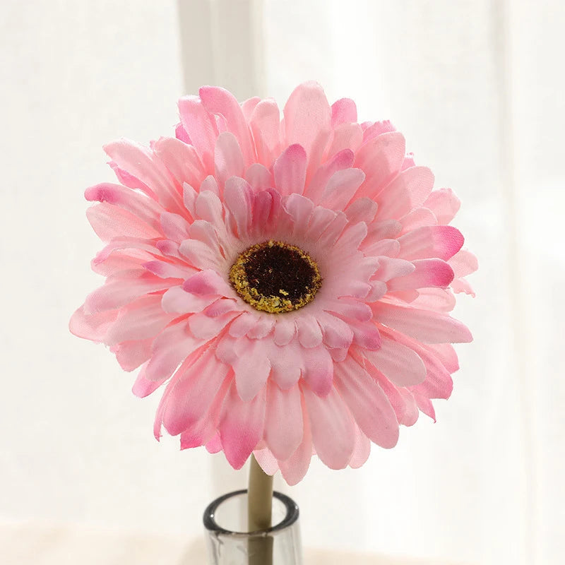 lot de têtes de fleurs artificielles gerbera pour décoration intérieure et extérieure