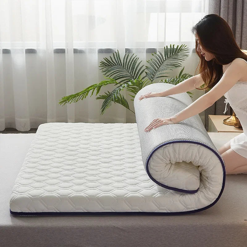 matelas tatami pliable épais en coton antidérapant pour lit simple ou double