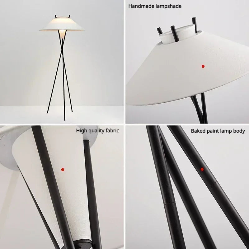 lampadaire design minimaliste en tissu pour intérieur contemporain